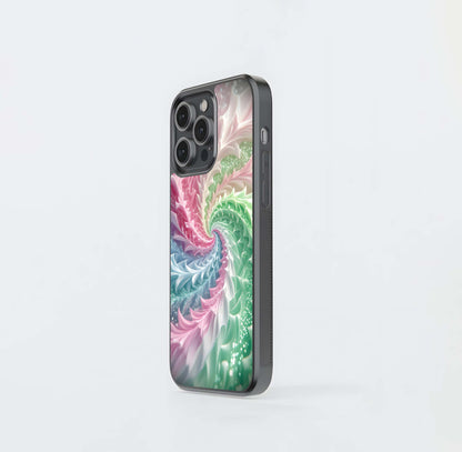 Pastel Swirl Fractal Glass Case