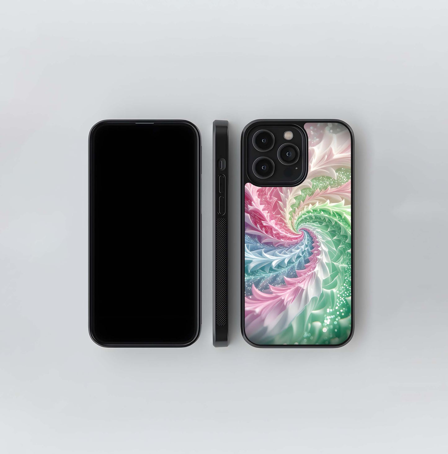 Pastel Swirl Fractal Glass Case