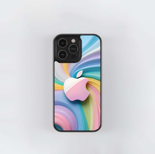 Pastel Vortex Apple Glass Case