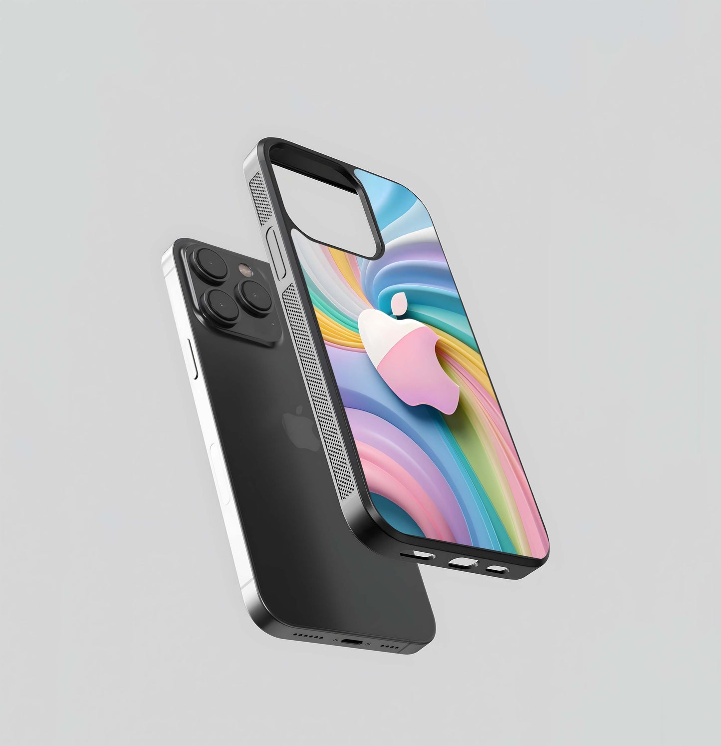 Pastel Vortex Apple Glass Case