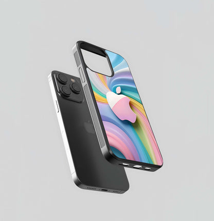 Pastel Vortex Apple Glass Case