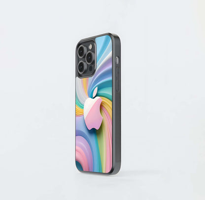 Pastel Vortex Apple Glass Case
