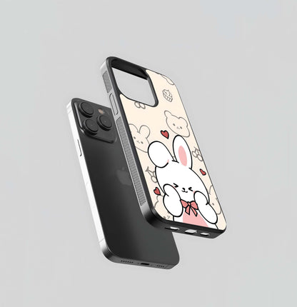 Kawaii Bunny & Cupcake Doodles Glass Case
