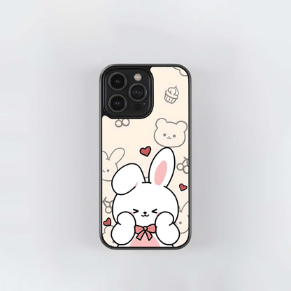 Kawaii Bunny & Cupcake Doodles Glass Case
