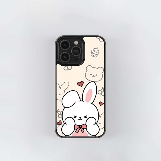 Kawaii Bunny & Cupcake Doodles Glass Case