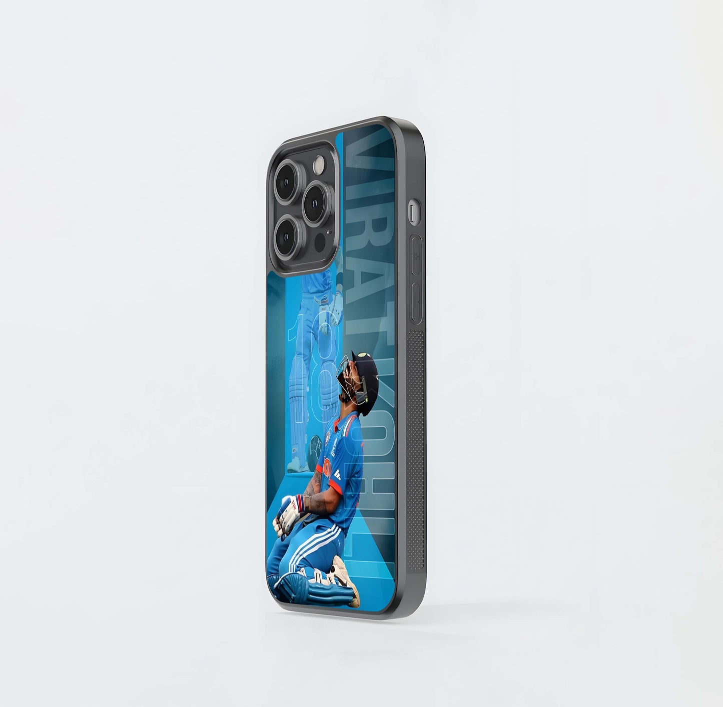 Virat Kohli Triumphant Blue Glass Case