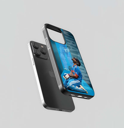 Virat Kohli Triumphant Blue Glass Case