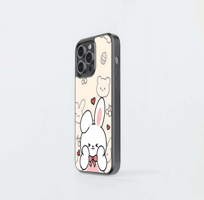 Kawaii Bunny & Cupcake Doodles Glass Case