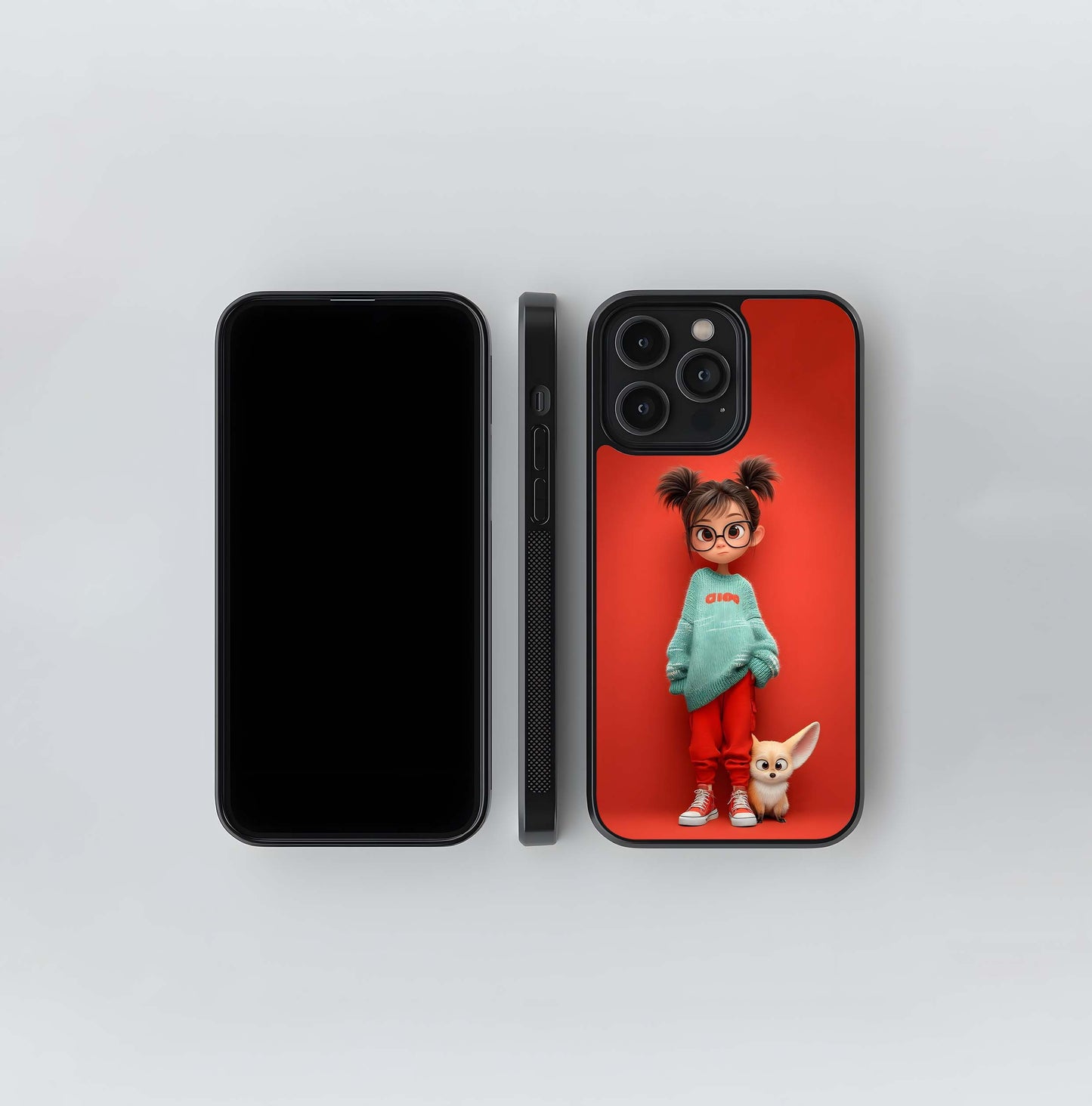 Pigtails and Fennec Fox Glass Case