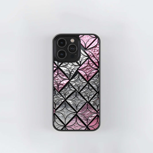 Pink & Chrome Mosaic Glass Case