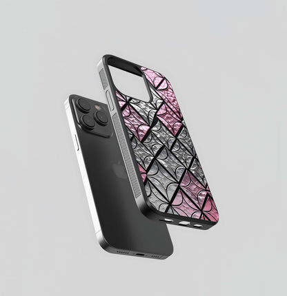 Pink & Chrome Mosaic Glass Case