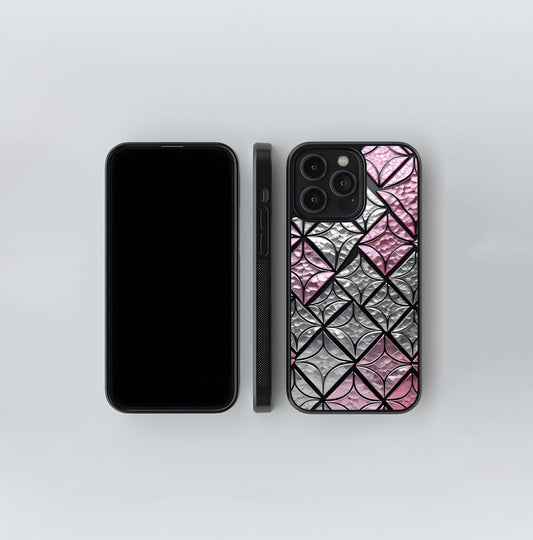 Pink & Chrome Mosaic Glass Case