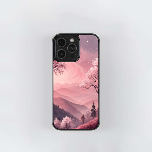 Pink Abstract Japanese Wave Glass Case