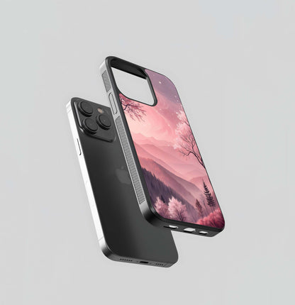 Pink Abstract Japanese Wave Glass Case