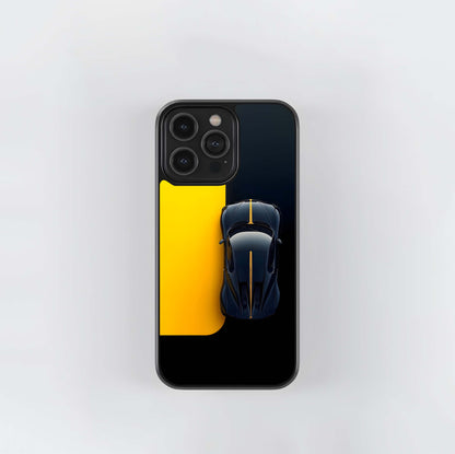 Black & Yellow Supercar View Glass Case