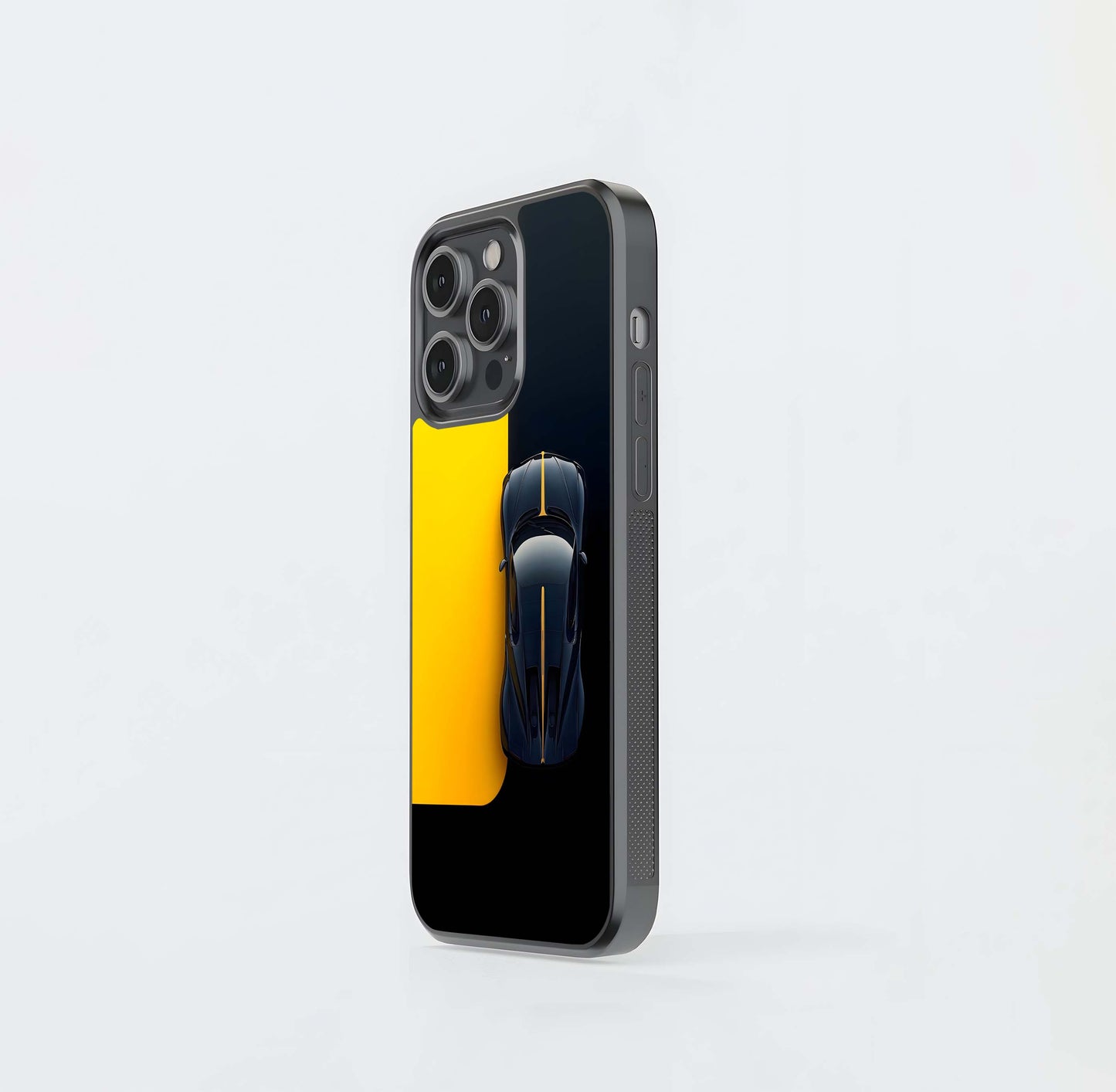 Black & Yellow Supercar View Glass Case