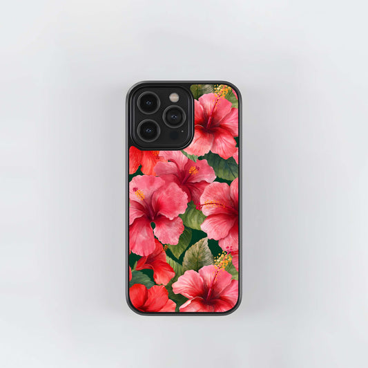 Hibiscus Pattern Glass Case