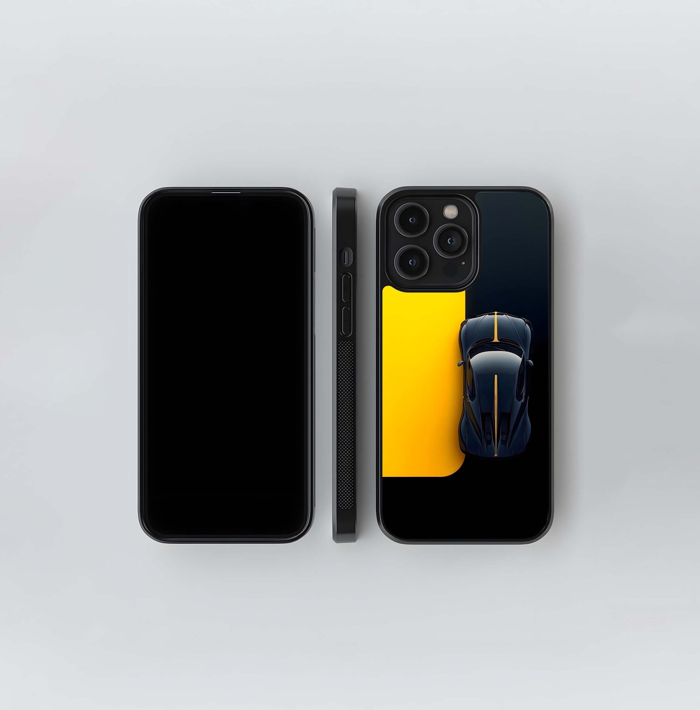 Black & Yellow Supercar View Glass Case