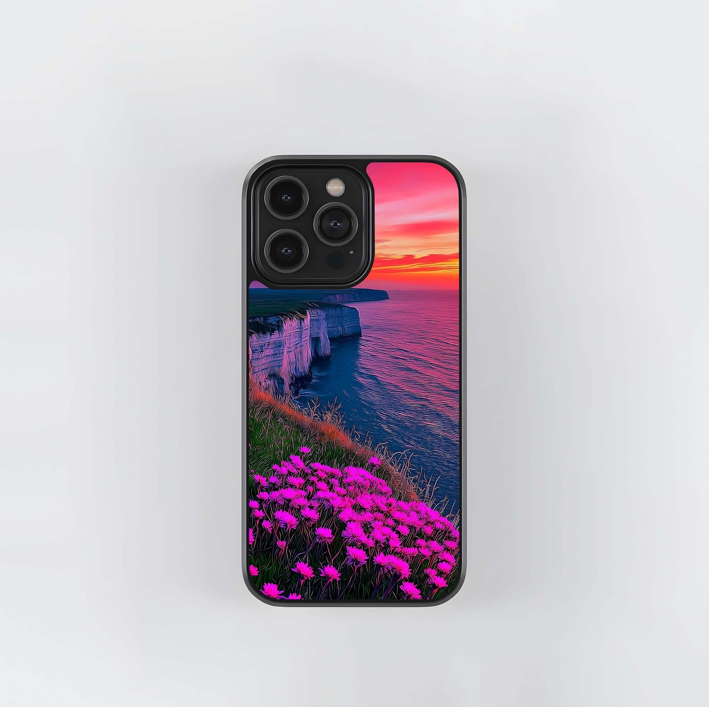 Pink Cliffside Sunset Glass Case