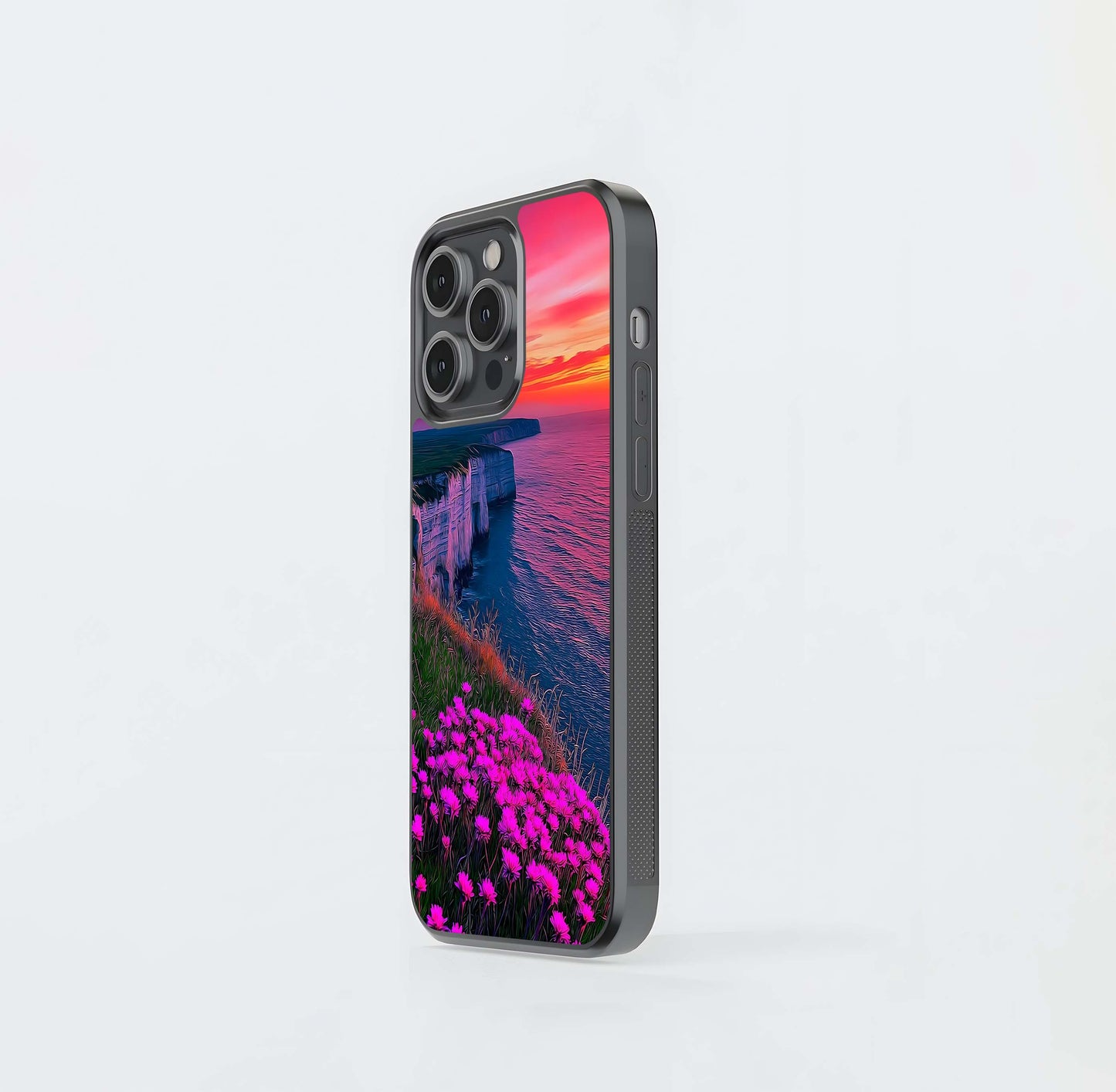 Pink Cliffside Sunset Glass Case