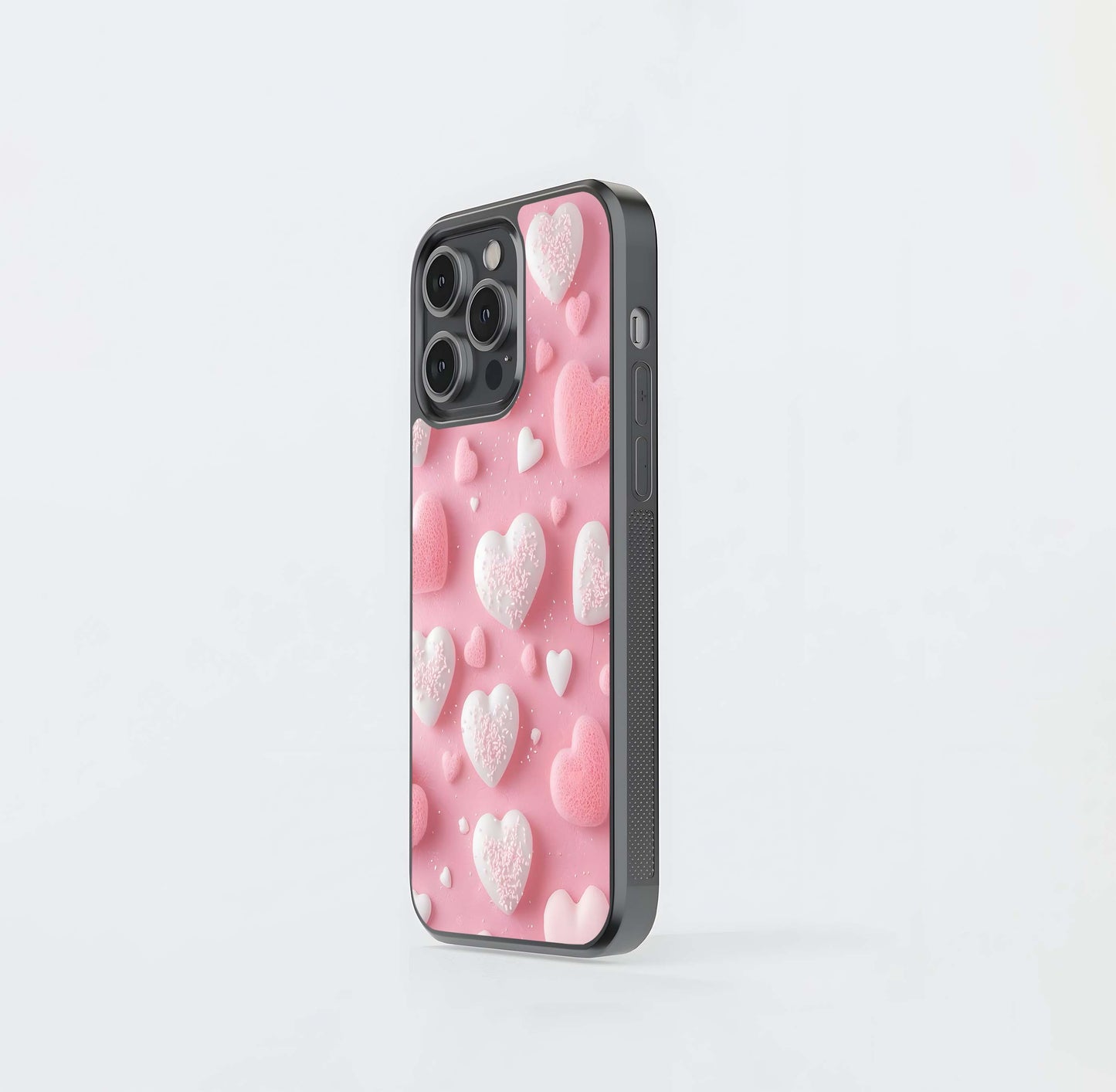 Pink Frosted Valentine Glass Case