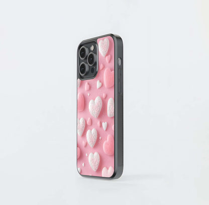 Pink Frosted Valentine Glass Case
