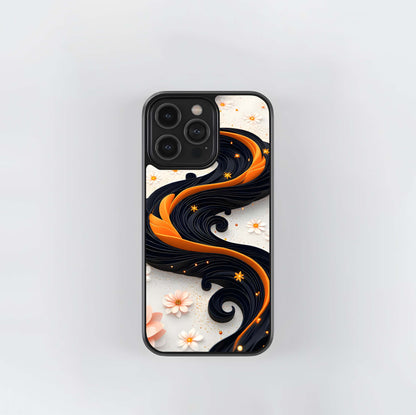 Black and Orange Quilled River Glass Case