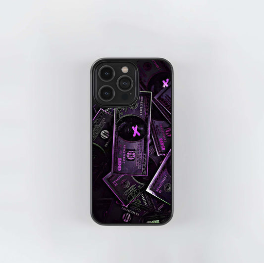 Violet X-Marked Cash Stack Glass Case