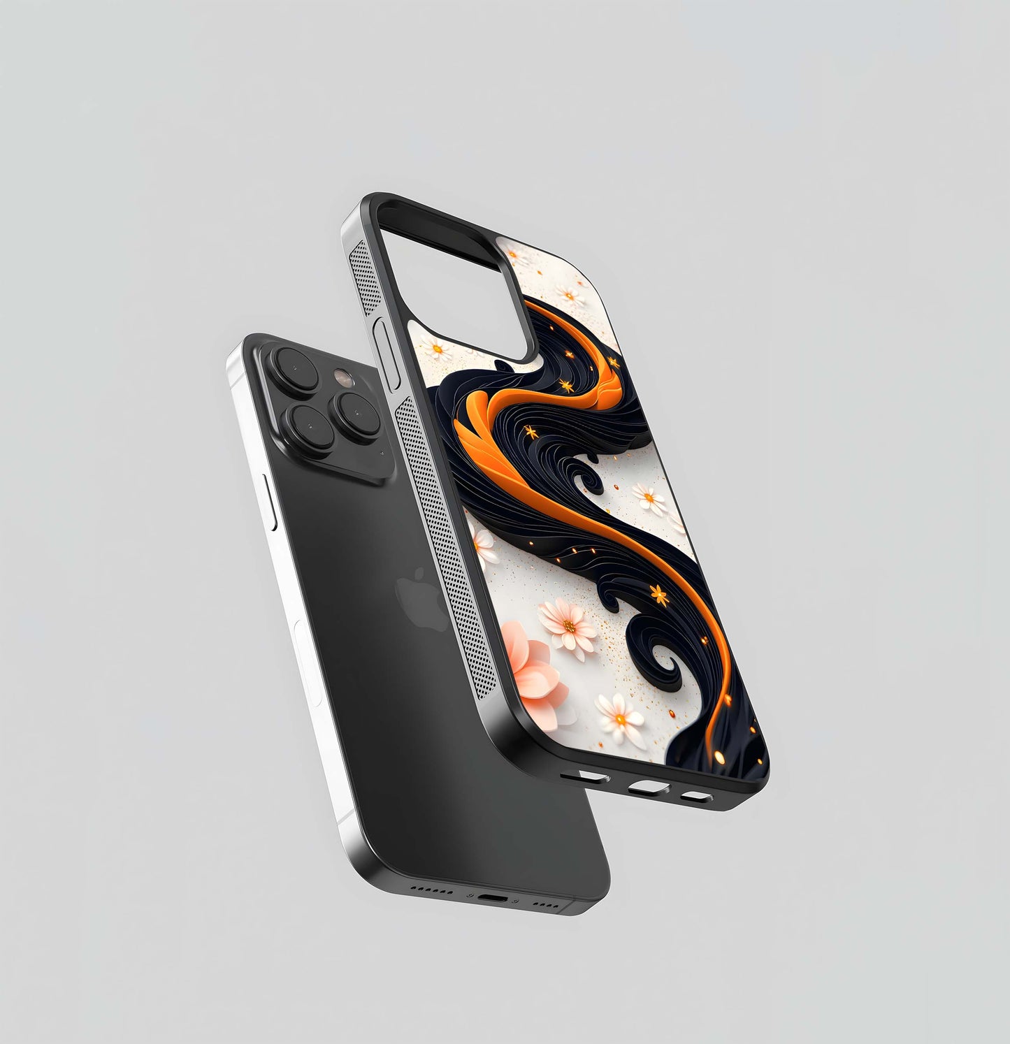 Black and Orange Quilled River Glass Case