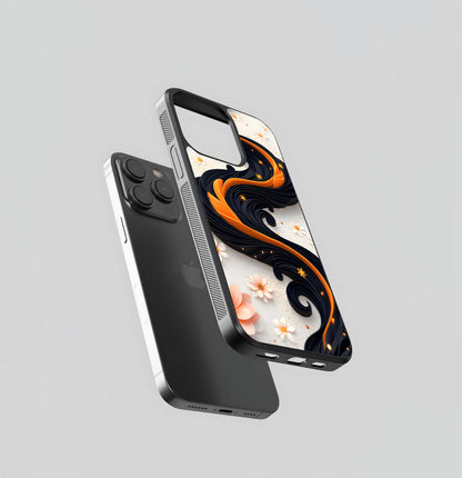 Black and Orange Quilled River Glass Case