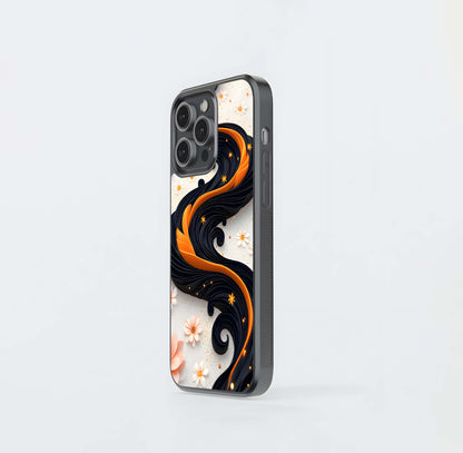 Black and Orange Quilled River Glass Case