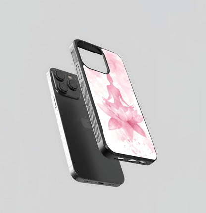 Pink Lotus Meditation Glass Case