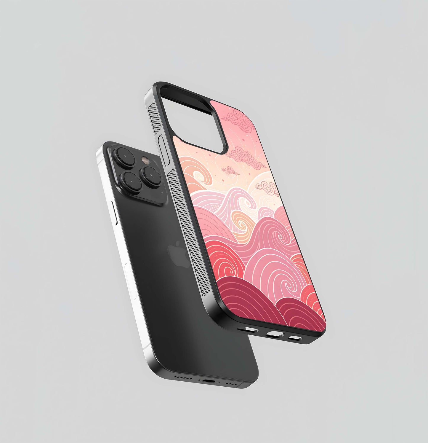 Pink Misty Mountain Landscape Glass Case