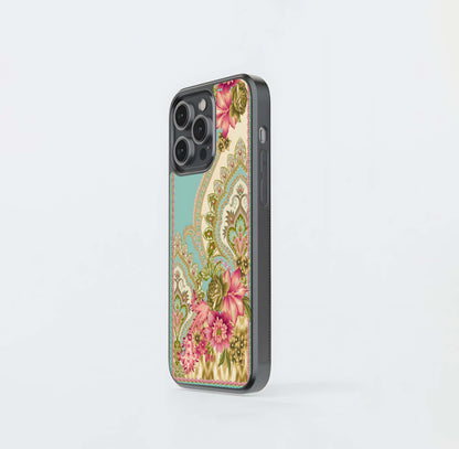 Ornate Mughal floral pattern Glass Case