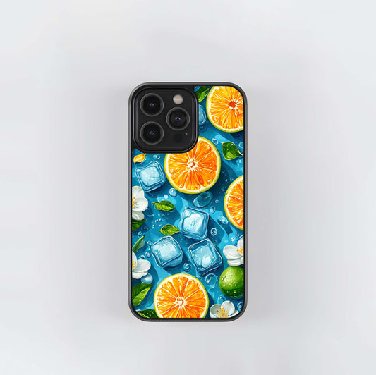 Icecube Orange Art Glass Case