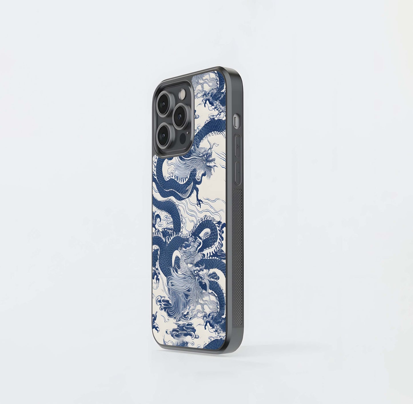 Porcelain Dragon Glass Case