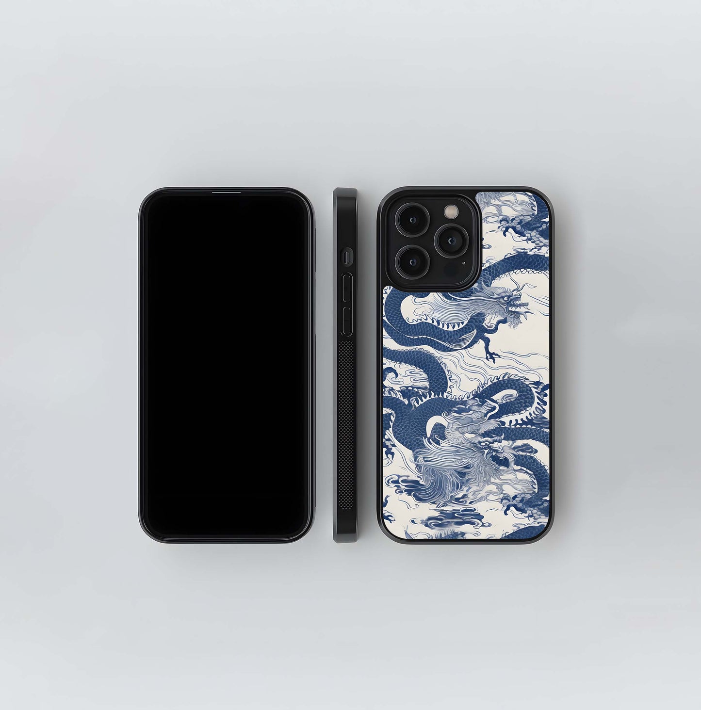 Porcelain Dragon Glass Case