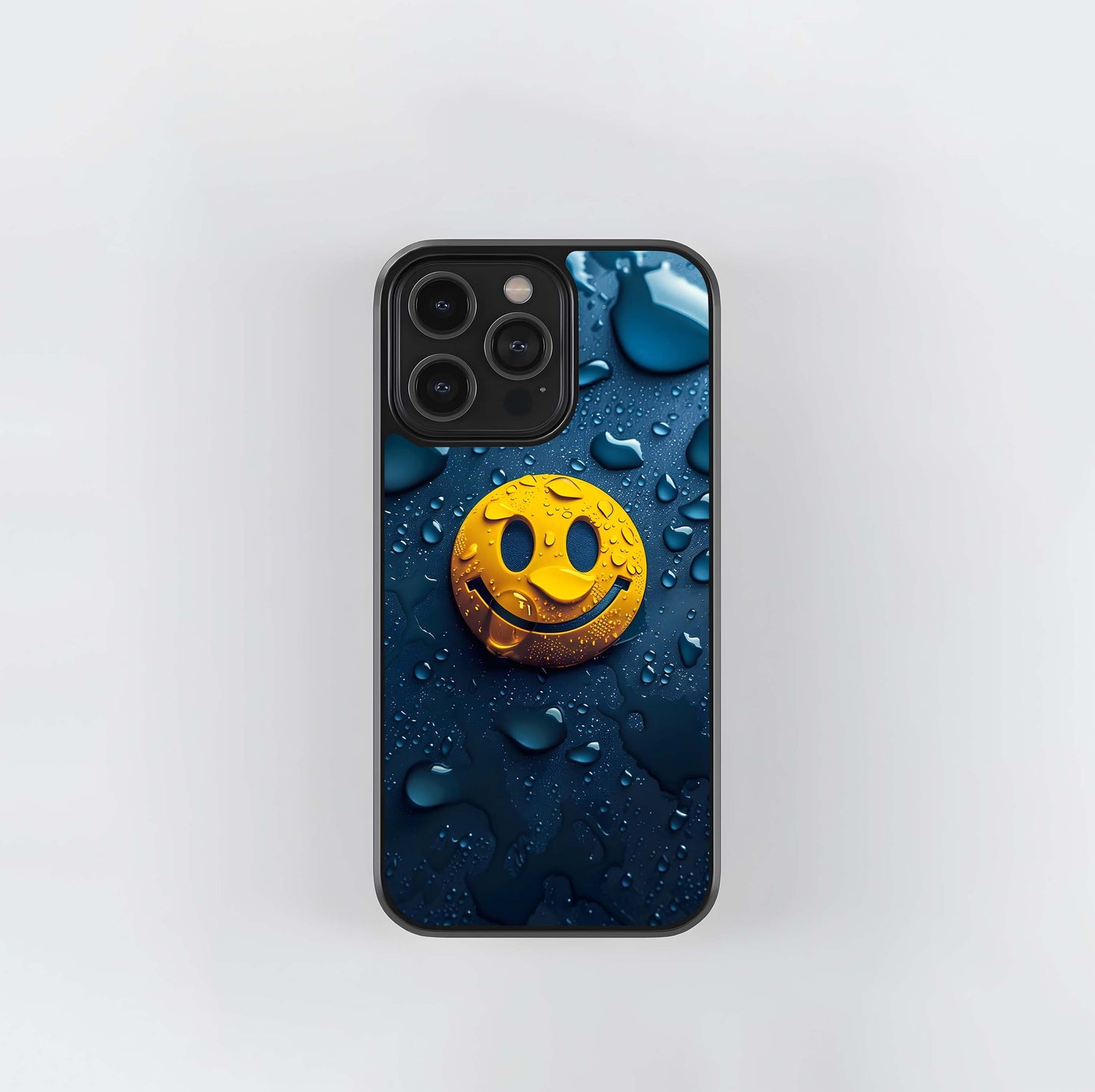 Water-Drenched Smiley Face Glass Case