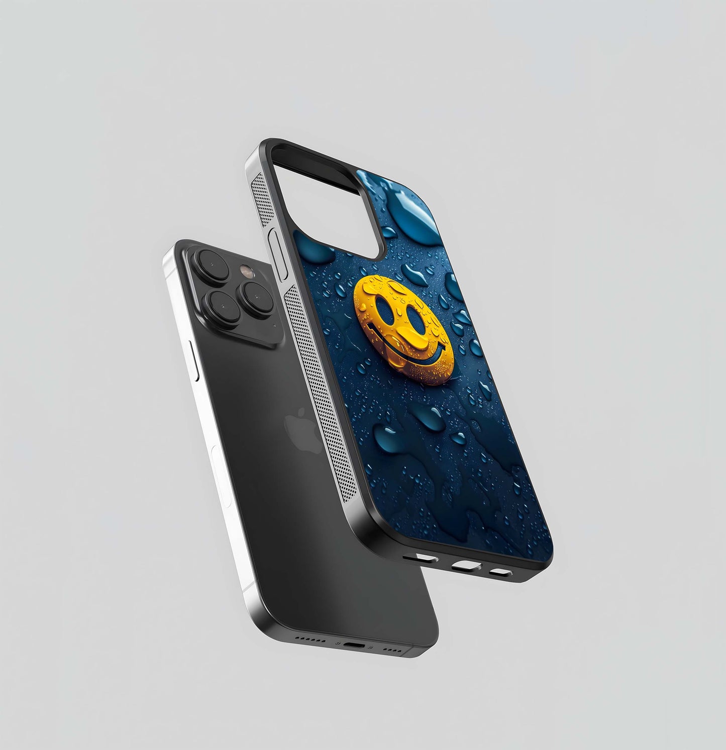 Water-Drenched Smiley Face Glass Case