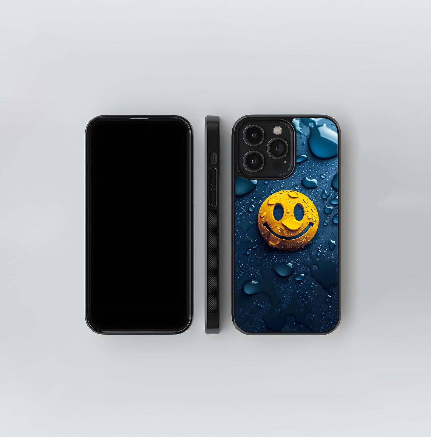 Water-Drenched Smiley Face Glass Case
