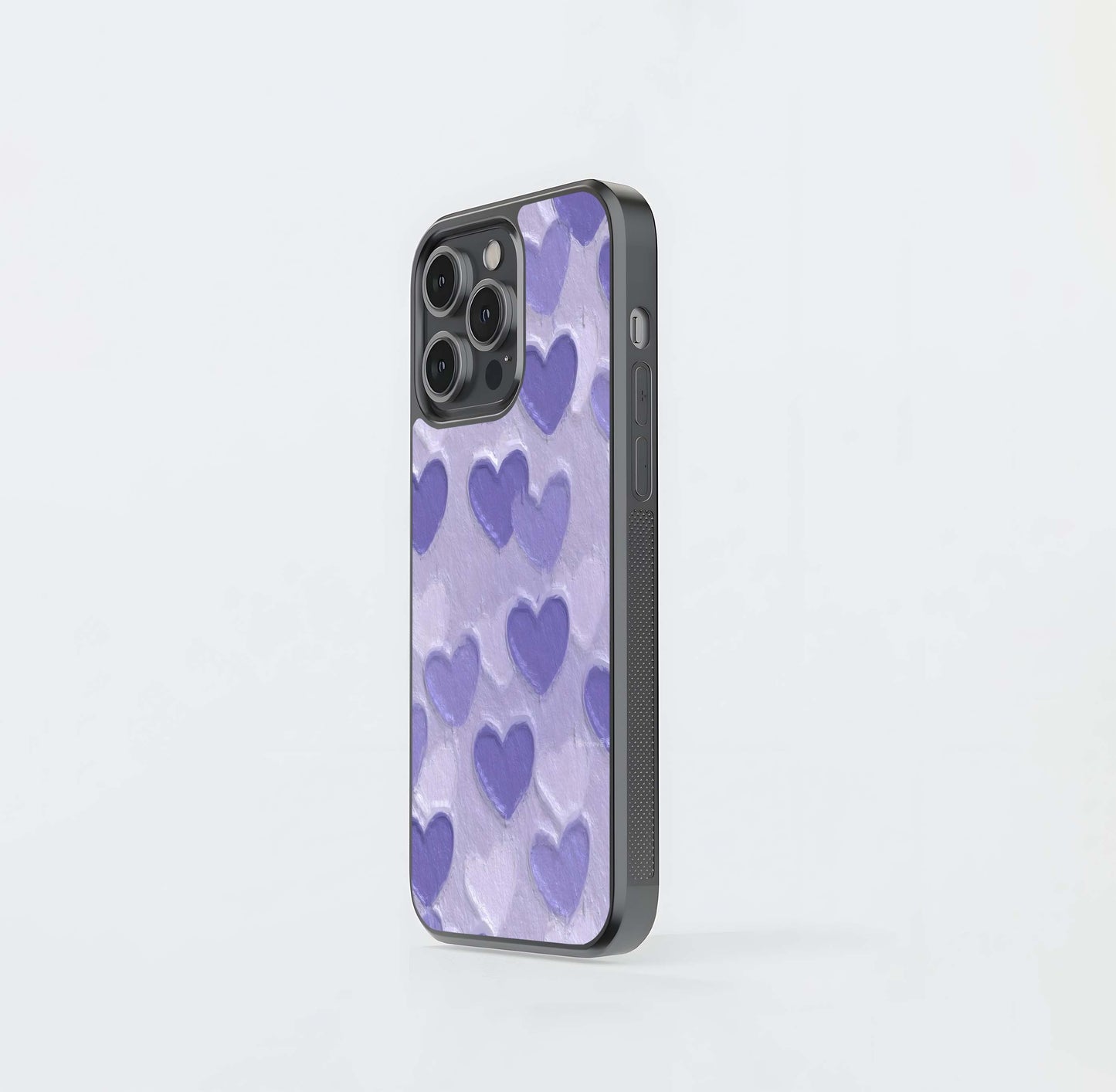 Lavender Paper Hearts Glass Case / Cover