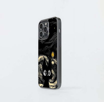 Starry Night Cat Glass Case