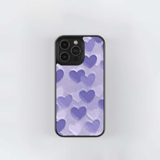 Lavender Paper Hearts Glass Case / Cover