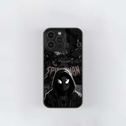 Black and White Spider-Man Comic Collage Glass Case