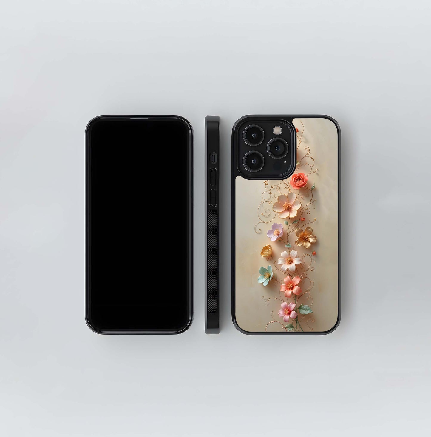 Porcelain Floral Filigree Glass Case