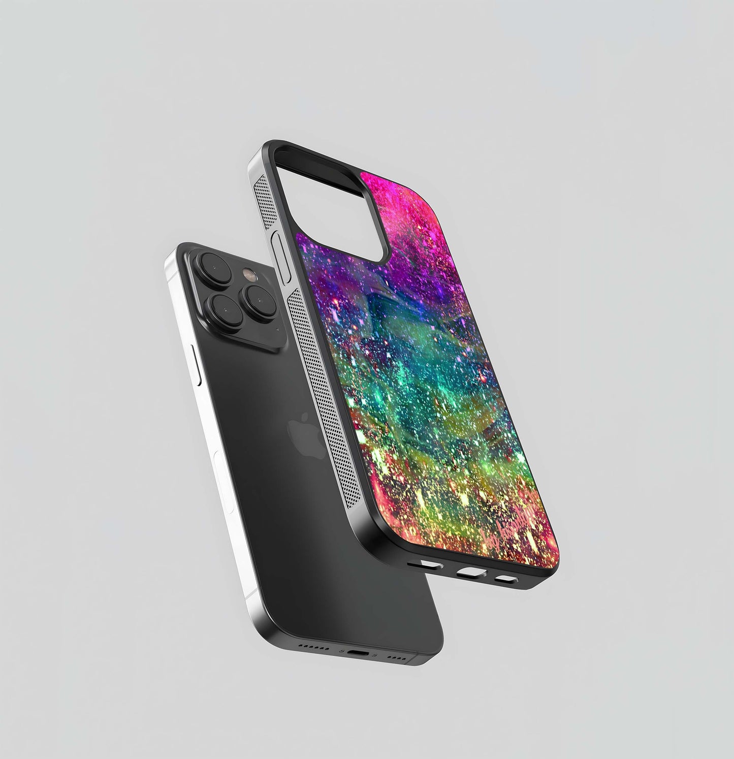 Psychedelic Glitter Splash Glass Case