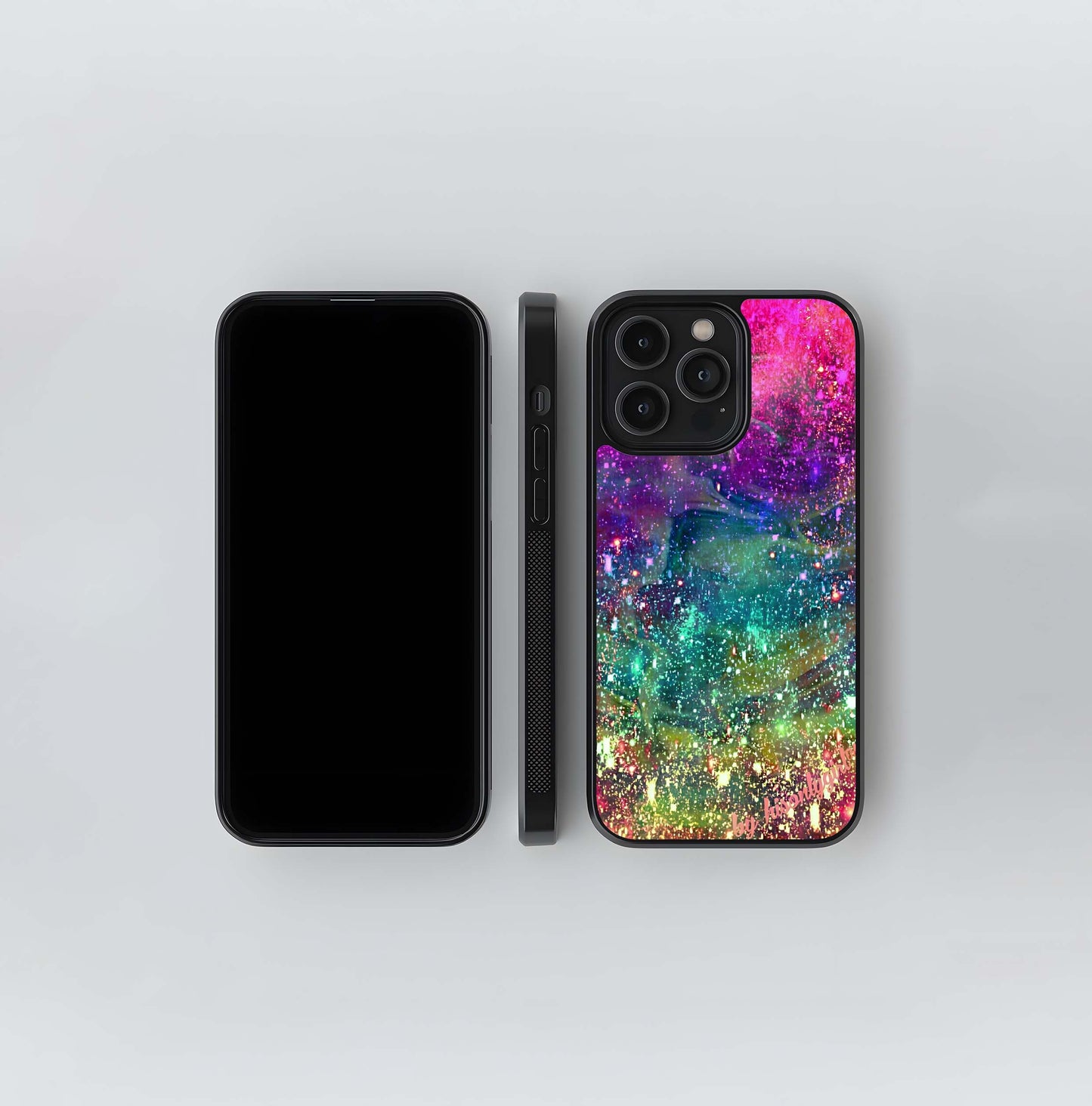 Psychedelic Glitter Splash Glass Case