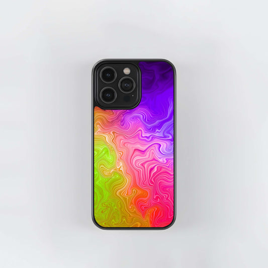 Psychedelic Rainbow Marble Glass Case