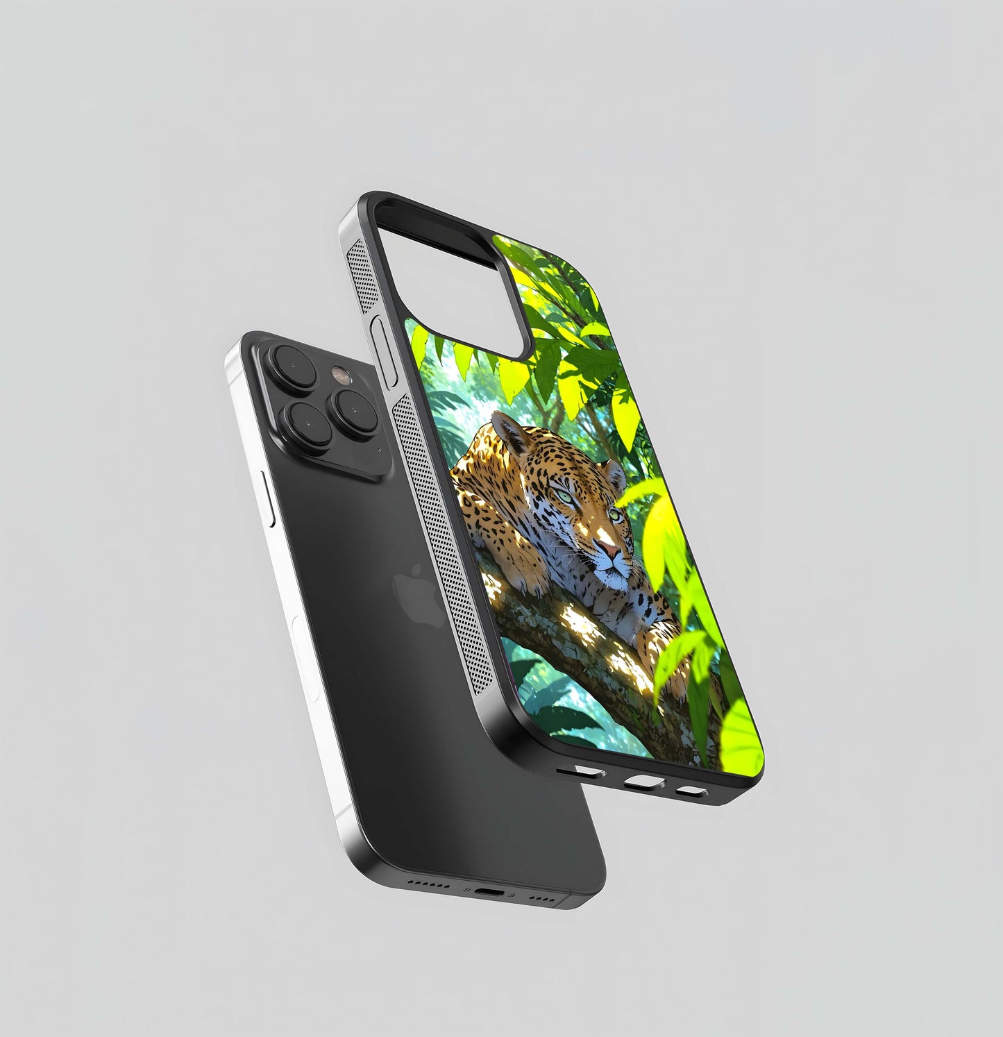 Leopard in Jungle Glass Case