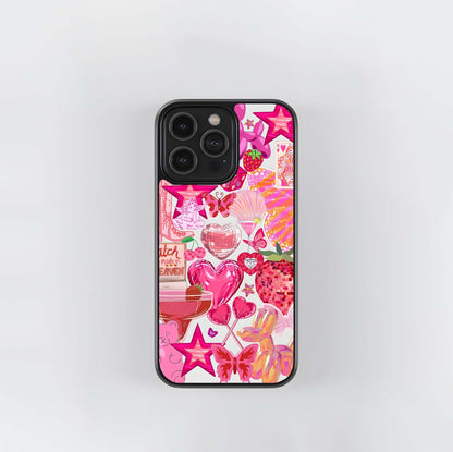 Pink disco collage Glass Case